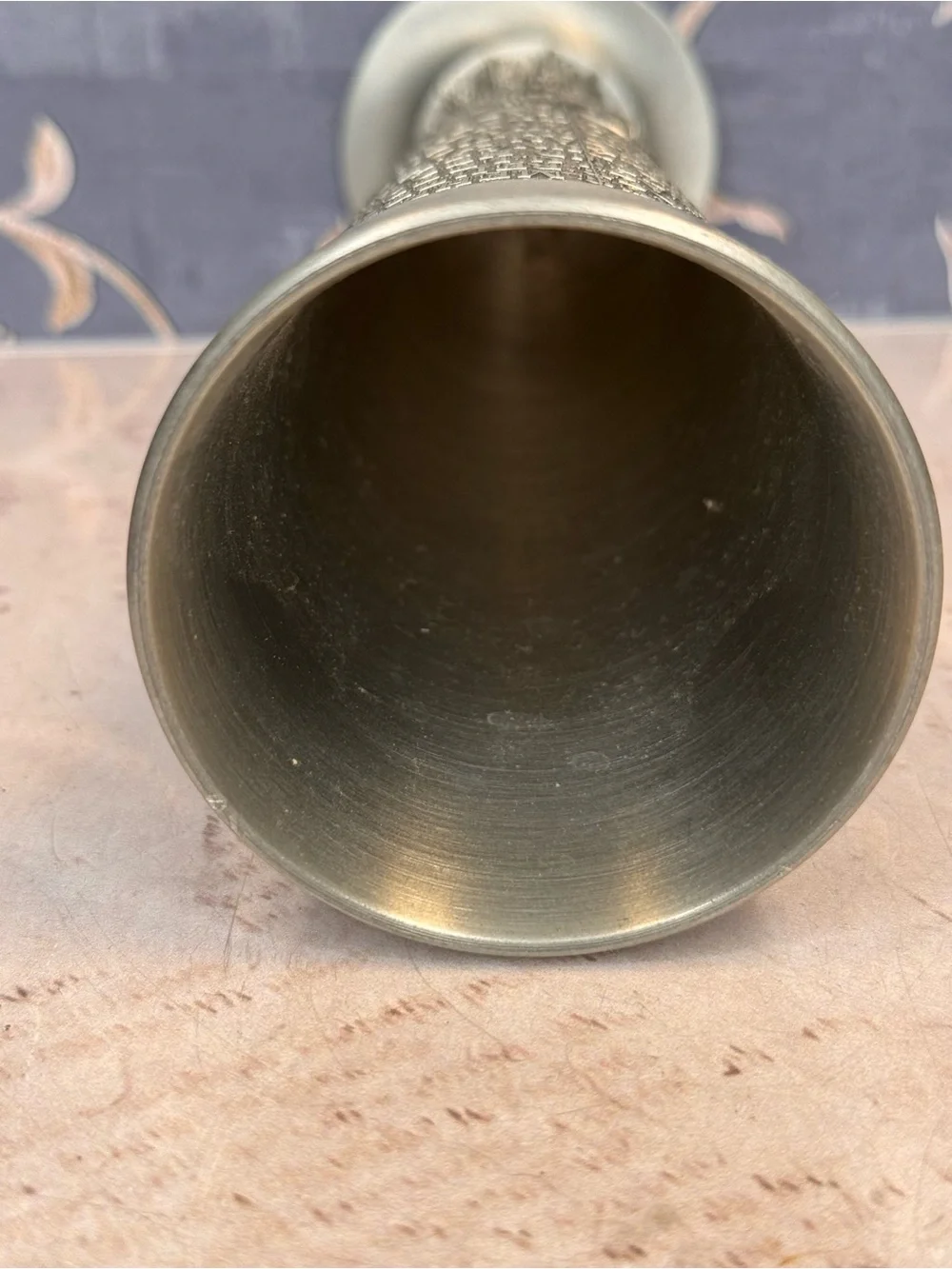 Vintage Frieling Zinn German Pewter Relief Goblet Made in Germany